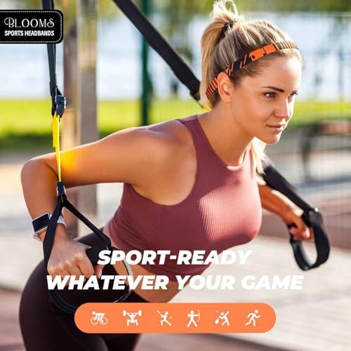 Blooms Sport Headband Kids Men 6 Pack Thin Boys Hairbands Anti-Slip Sweatbands Silicone Elastic Hairbands For Football Running Yoga Tennis