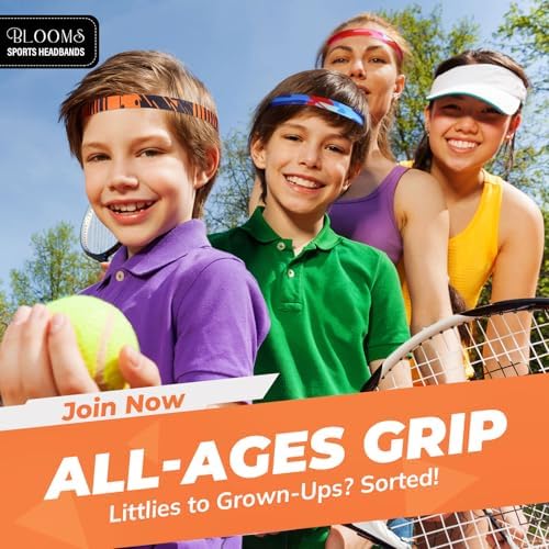Blooms Sport Headband Kids Men 6 Pack Thin Boys Hairbands Anti-Slip Sweatbands Silicone Elastic Hairbands For Football Running Yoga Tennis