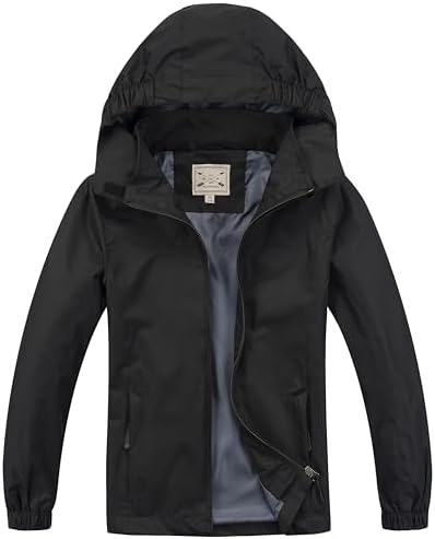 Blu Apparel Kids Waterproof Jacket Childrens Rain Coat Ideal For School Coat Walking Windproof Jacket Childrens Rain Jacket