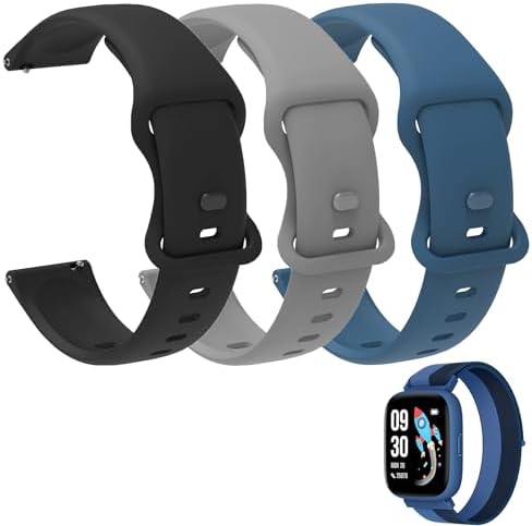 Blueshaweu 22 mm Bracelet Compatible with Biggerfive Smartwatch Children BW01 BW02 Sports Silicone Wristbands Compatible with Biggerfive Brave 2 Biggerfive Brave Smartwatch