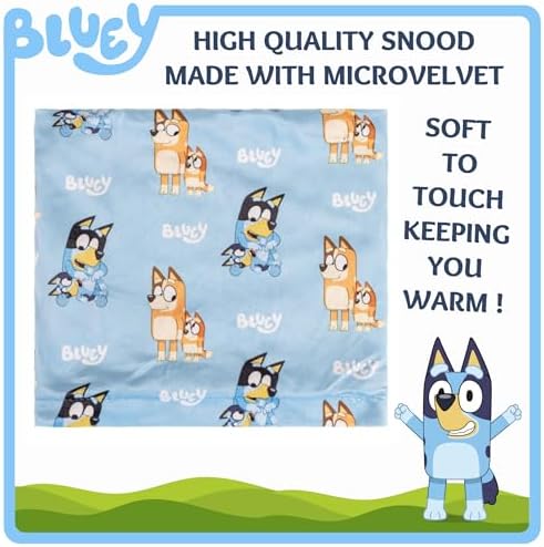 Bluey Bobble Hat + Snood Scarf + Gloves Set For Boys Girls 3 Piece Winter Set Gift