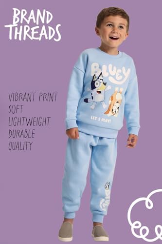 Bluey Boys Lounge Set - Official Bluey Outfit For Kids Soft Cotton Loungewear Set With Let’s Play Top And Matching Trousers Comfy Boys Lounge Set For Daywear And Playtime Elastic Waist Rib Cuffs