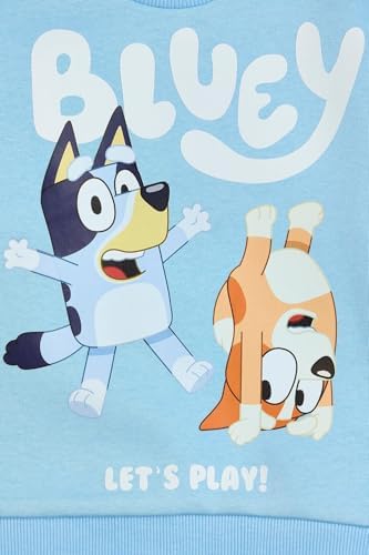 Bluey Boys Lounge Set - Official Bluey Outfit For Kids Soft Cotton Loungewear Set With Let’s Play Top And Matching Trousers Comfy Boys Lounge Set For Daywear And Playtime Elastic Waist Rib Cuffs