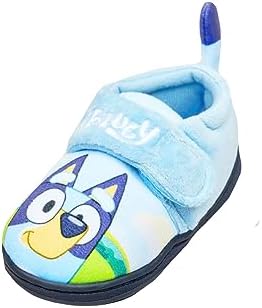 Bluey Boys or Girls Unisex Kids Slippers with Hook & Loop Strap and 3D Tail Blue Size Infant 6-12