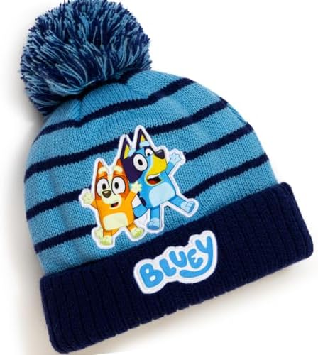 Bluey Boys Winter Hat And Gloves Set – Beanie And Glove Set For Toddlers And Kids – Warm Knit Accessories - One Size