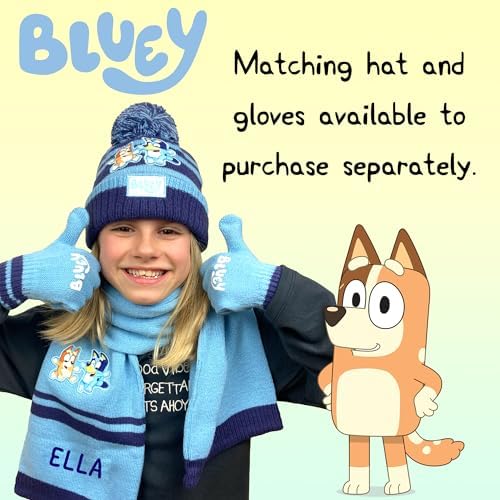 Bluey Children's Personalised Scarf Winter Woolly Scarf Soft And Warm Embroidered Name Gift For Kids