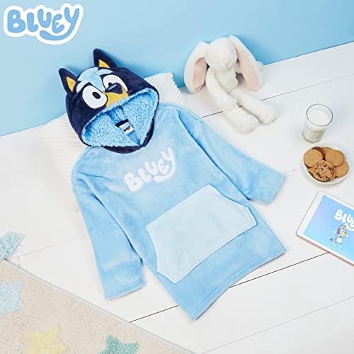 Bluey Girls Fleece Poncho - Cosy Fleece Oversized Hoodies For Kids - Gifts For Girls
