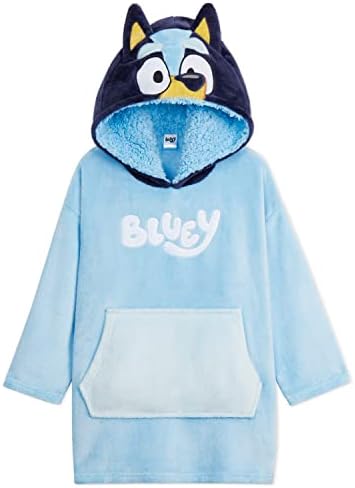 Bluey Girls Fleece Poncho - Cosy Fleece Oversized Hoodies for Kids - Gifts for Girls
