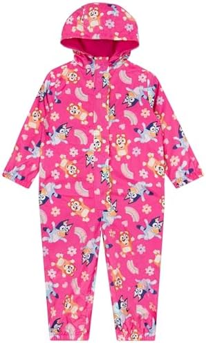 Bluey Girls Puddle Suit Bingo Girls Rain Suit All In One Kids Raincoat Ages 18 Months To 8 Years