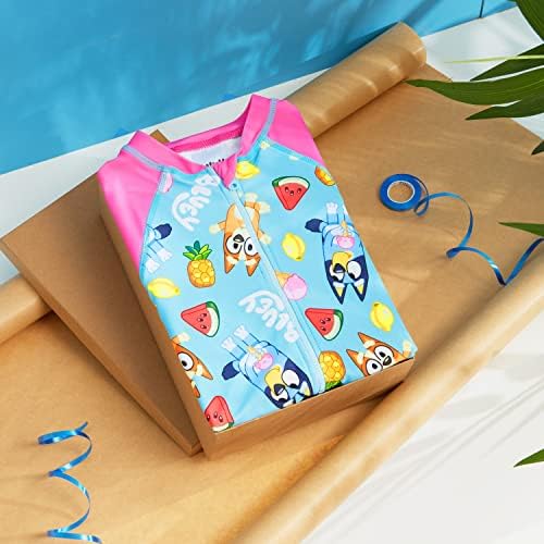 Bluey Girls Swimming Costume Long Sleeve Swimsuit Or One Piece Or Rash Guard Set For Kids Toddlers Swimwear For Pool Beach Holiday Essentials