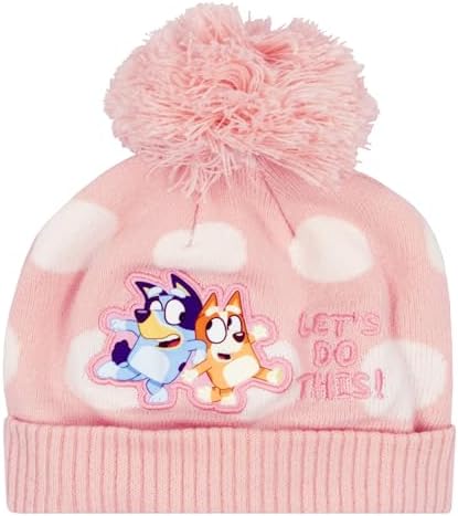 Bluey Hat And Gloves Girls Hat And Gloves Kids Gloves Set One Size Pink