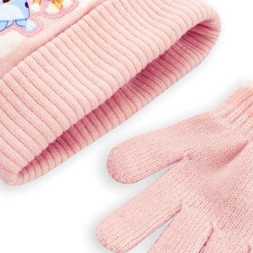 Bluey Hat And Gloves Girls Hat And Gloves Kids Gloves Set One Size Pink