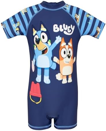 Bluey Swimsuit One Piece Boys Swimsuit Children's Swimming Costumes Ages 18 Months To 8 Years