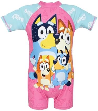 Bluey Swimsuit One Piece Girls Swimsuit Children's Swimming Costumes Ages 18 Months to 8 Years