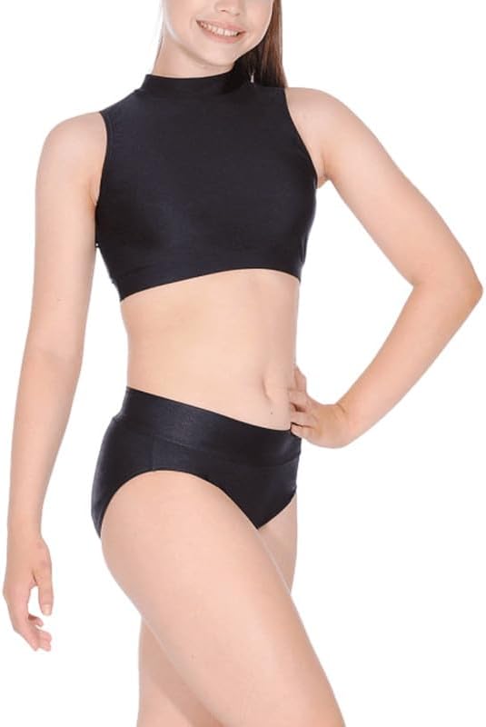 BODYWEAR LTD - Girls Shiny Nylon Shorts - Hot Pants - High Waist - New Plain - Stretchy & Stylish – Comfortable Fit – Perfect For Workout Ballet Gymnastics School Sportswear