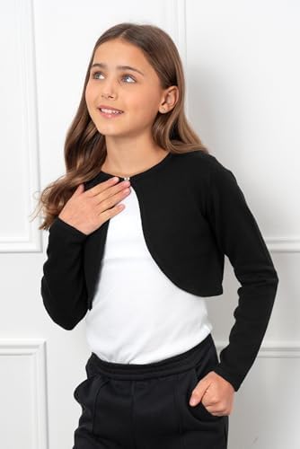 Bolerose Girls Long Sleeve Cardigan Childrens Kids Bolero Shrug