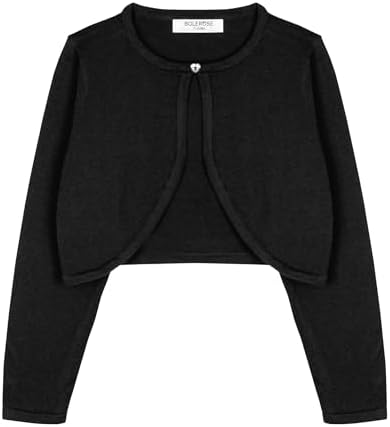 Bolerose Girls Long Sleeve Cardigan Childrens Kids Bolero Shrug