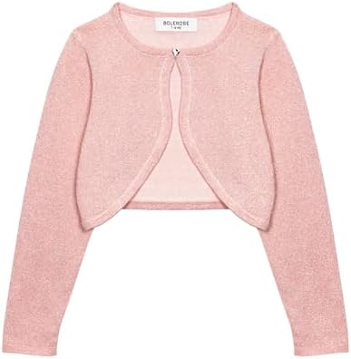 Bolerose Girls Long Sleeve Sparkle Cardigan Childrens Kids Bolero Shrug