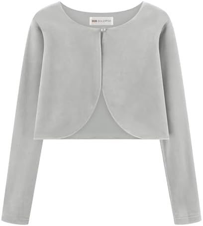 Bolerose Girls Long Sleeve Velvet Childrens Kids Sweater Bolero Shrug