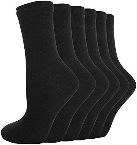 Bonjour Childrens Kids Back to School 6 Pairs Ankle Cotton Rich Plain School Socks Shoe (Sizes 3 yrs - 13 yrs)