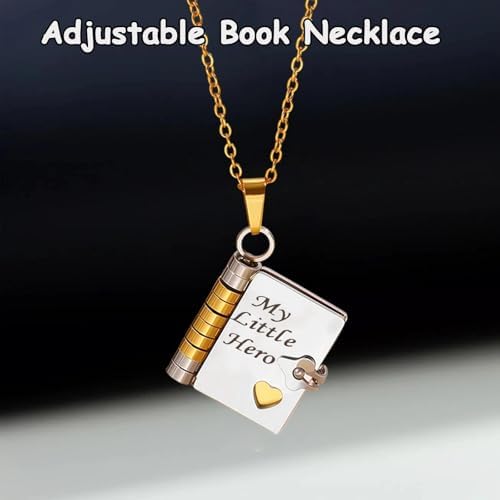 Book Necklace Brave Son Books Necklaces Daughter Necklace From Mum Openable Inspirational Pendant Motivational Gift For Boys Kids Teens Cool Adventure Jewelry