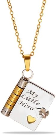 Book Necklace Brave Son Books Necklaces Daughter Necklace from Mum Openable Inspirational Pendant Motivational Gift for Boys Kids Teens Cool Adventure Jewelry