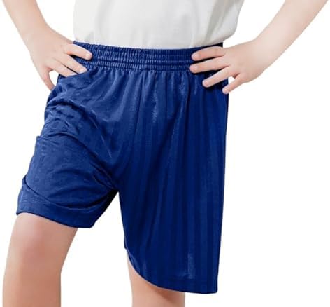 BOOM Prime Kids Unisex PE Shorts – Shadow Stripe Sports Shorts For Boys & Girls Elastic Waist With Drawstring – Football Cycling Summer Play – Ages 3–14