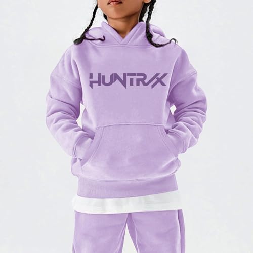 BOSSETY K Pop Demon Hunters Girls Cartoon Hoodie Set Kids Hooded&Pant Pullover Sweatshirt Casual Long Sleeve Suit For 4-13 Years