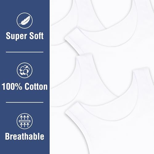 Boys 5 Pack Vests Underwear Sleeveless Kids 100% Cotton White Size 2-13 Years
