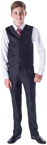 Boys 5 Piece Black Classic Suit Wedding Page Boy Outfit - 3-6m To 14 Years