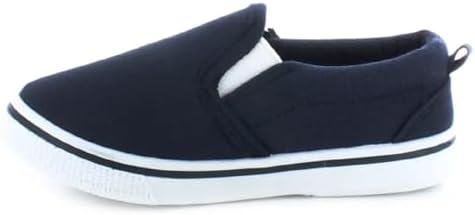 Boys Canvas Slip-On Shoes – Casual Boat Deck Plimsolls Espadrilles And Pumps- Unisex Kids Canvas School & Gym Trainers (Sizes 4-12)
