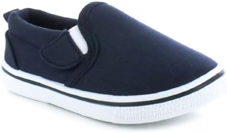 Boys Canvas Slip-On Shoes – Casual Boat Deck Plimsolls Espadrilles and Pumps- Unisex Kids Canvas School & Gym Trainers (Sizes 4-12)