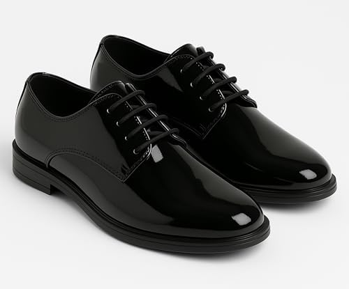 Boys Derby Patent Formal Dress Shoes Lace Up Wedding Prom Footwear