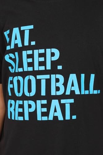Boys Eat Sleep Football Repeat Blue Short Cotton Pyjamas