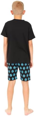 Boys Eat Sleep Football Repeat Blue Short Cotton Pyjamas