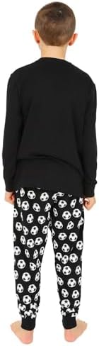 Boys Eat Sleep Football Repeat White Long Cotton Pyjamas