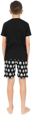 Boys Eat Sleep Football Repeat White Short Cotton Pyjamas