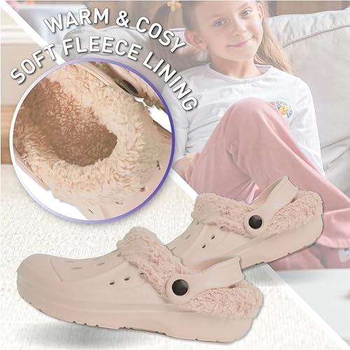 Boys Girls Clogs Fleece Lined Unisex Cosy Warm Boys Sandals Slippers Slip On