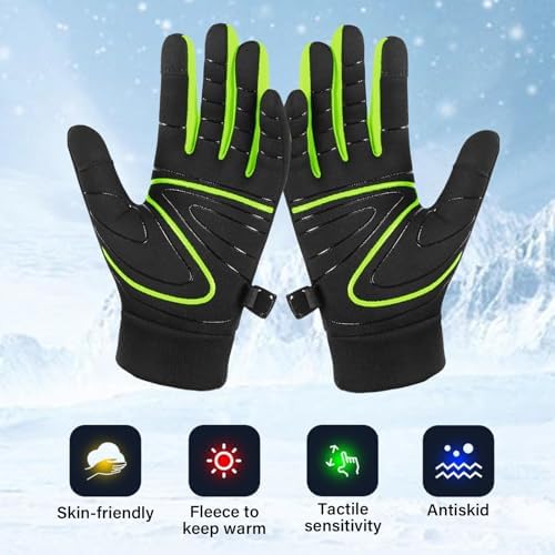 Boys Girls Fleece Thermal Gloves - Lightweight Anti-Slip Winter Gloves With Touchscreen Function For Outdoor Activities