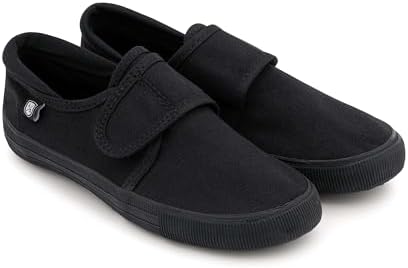 Boys Girls School Pumps PE Gym Black/White Plimsolls Trainers Adult Lace Dance Ballet Plain Plimsoles - Non Marking Sole