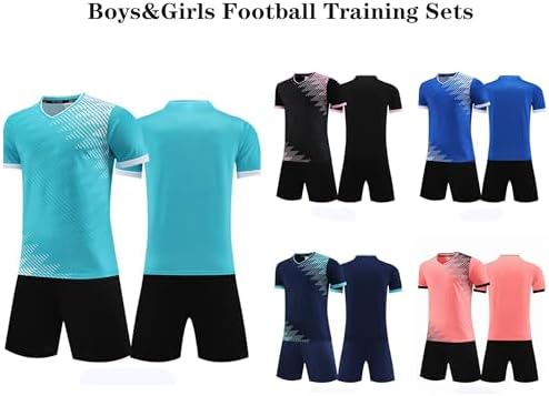 Boys Girls Sport Shorts Sets Kids Soccer Uniform Jersey Kit Football Training Suit School PE Tracksuit Mesh 4-13 Years