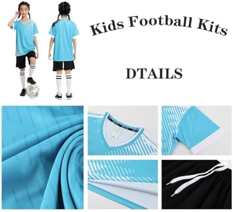 Boys Girls Sport Shorts Sets Kids Soccer Uniform Jersey Kit Football Training Suit School PE Tracksuit Mesh 4-13 Years
