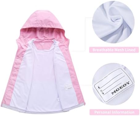 Boys Girls Waterproof Jacket Rain Jackets Hooded Raincoat Lightweight Mesh Lined Rain Coats For Kids 5-16 Years