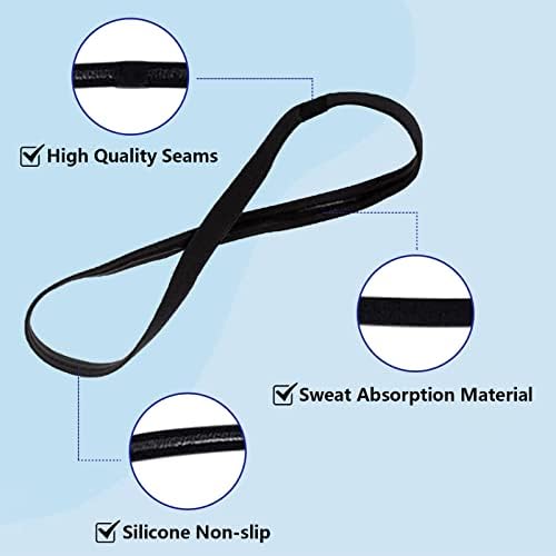Boys Headband For Kids With Non-Slip Inner Silicone Ring 8 PCS Nylon & Silicone Circumference 7.87" Sports Headband With Nylon Sweat Resistance Suitable For All Recreational Sports