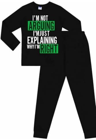 Boys I'm Not Arguing I'm Just Explaining Why I'm Right Long Cotton Pyjamas