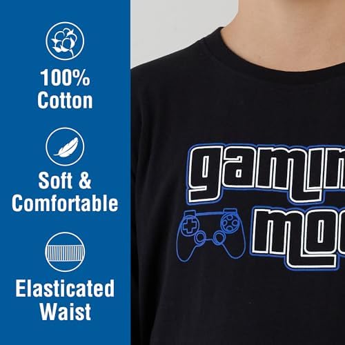 Boys Long Sleeve Pyjamas Set 3 Pack 100% Cotton Matching Top & Bottom Nightwear With Soft Breathable Fabric Elasticated Waist & Tag-Free Lounge Set Machine Washable Kids Sleepwear Ages 8–13 Years