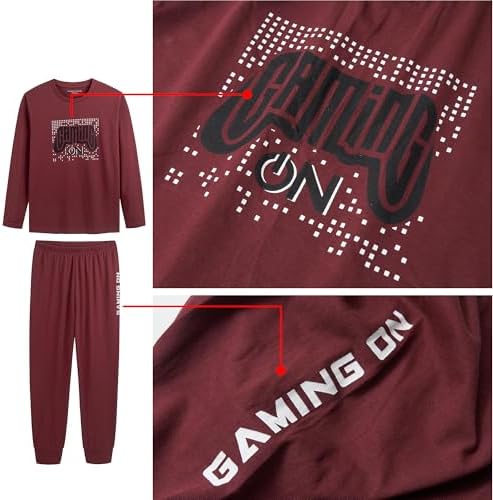 Boys Long Sleeve Pyjamas Set 3 Pack 100% Cotton Matching Top & Bottom Nightwear With Soft Breathable Fabric Elasticated Waist & Tag-Free Lounge Set Machine Washable Kids Sleepwear Ages 8–13 Years