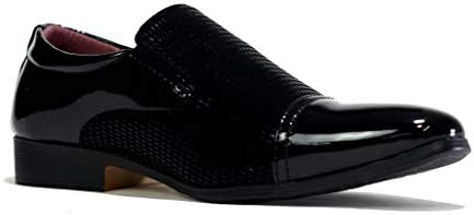 Boys New Comfort Smart Fashion Boat Wedding Party Slip On Brogues Formal/Casual Pointed Toe Shoes All UK Sizes- Black/Blue/Red