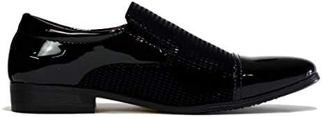 Boys New Comfort Smart Fashion Boat Wedding Party Slip On Brogues Formal/Casual Pointed Toe Shoes All UK Sizes- Black/Blue/Red