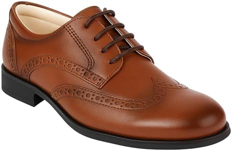Boys’ Patent Derby Dress Shoes Wingtip Brogue Lace-Up Wedding Prom Formal Footwear